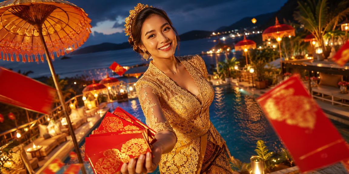 Visual hadiah dan reward platform davo88 di tepi pantai