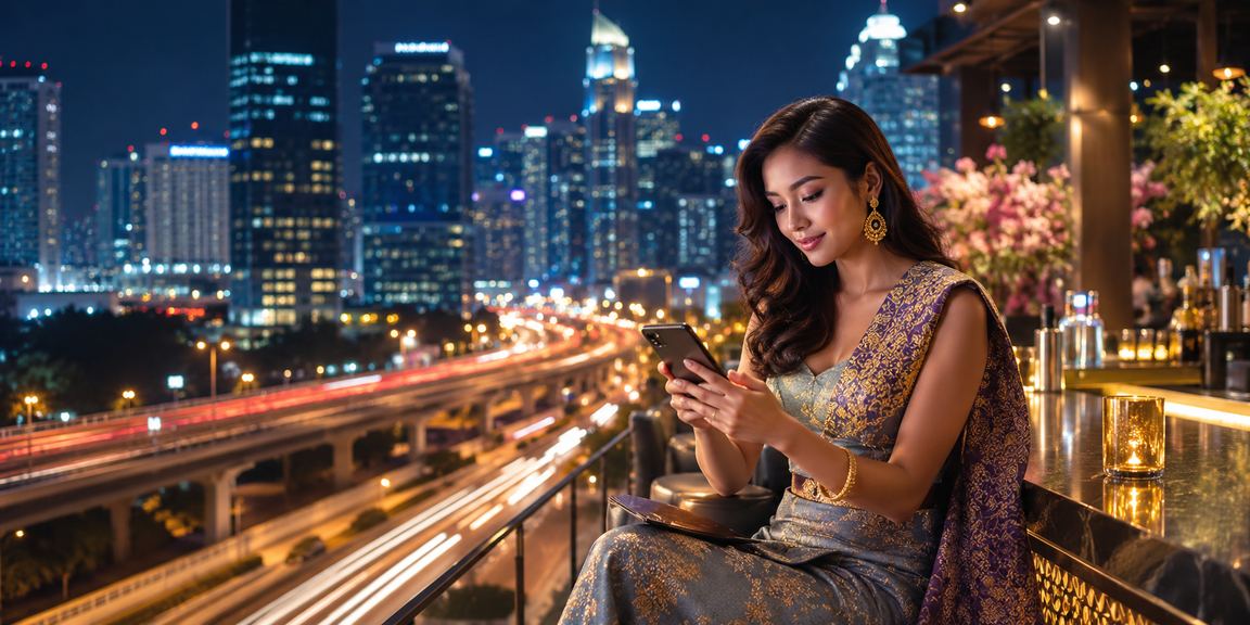 Suasana festival dengan pengguna mobile mengakses kasino online di tengah keramaian acara