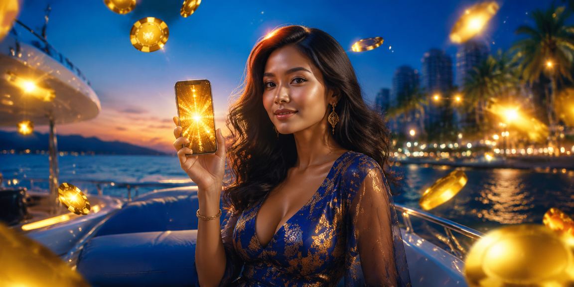 Perempuan muda menggunakan ponsel untuk mengakses platform kasino mobile dengan mudah